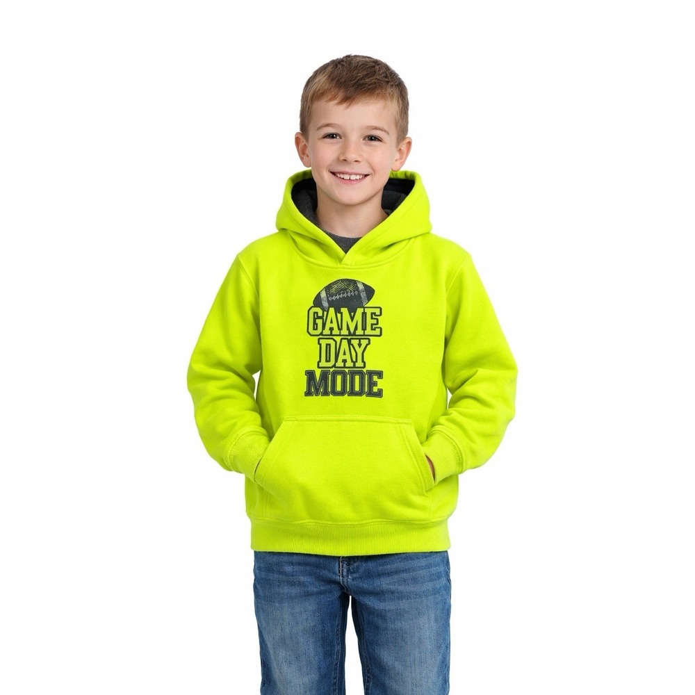 Lincoln Boy's Hoodie Sweatshirt Size Small 6-7 Neon Football Game Day Graphic